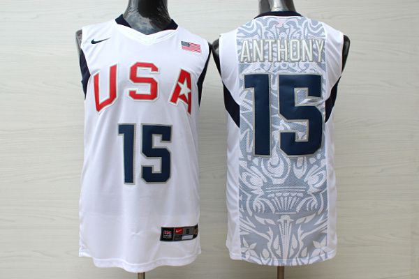 Men USA #15 Anthony White Stitched Nike NBA Jersey->more jerseys->NBA Jersey